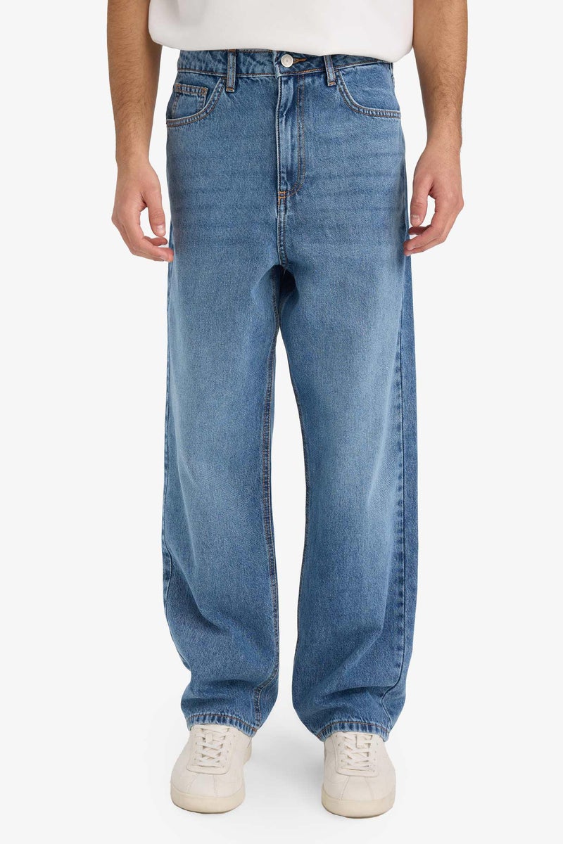 DeFacto Blue Man Baggy Fit Jeans Casual - Image 4